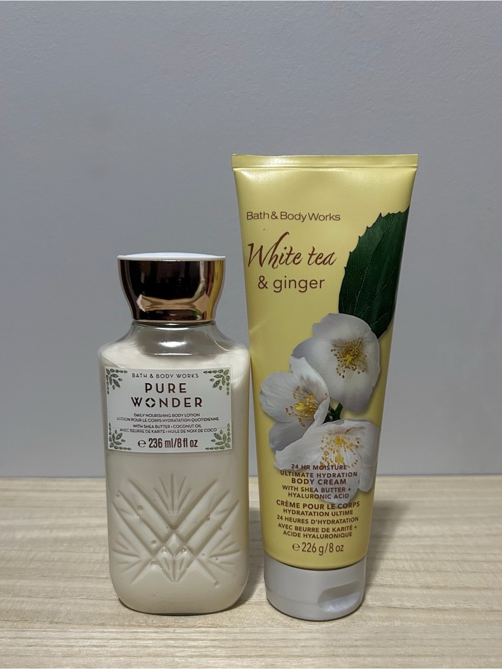 NEW Bath & Body Works Pure Wonder Body Lotion + White Tea Ginger Body Cream